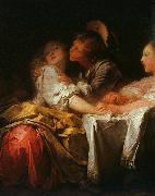 Jean-Honore Fragonard Stolen Kiss Detail oil painting reproduction